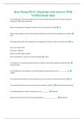 Heat Pump HVAC Questions And Answers With Verified Study Quiz