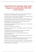 Oregon Board of Cosmetology Study Guide - Oregon Law Exam Questions With 100% Correct Answers