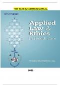 Test Bank and Solution Manual for Applied Law and Ethics in Health Care 1st Edition by Wendy Mia Pardew   - Complete, Elaborated and Latest Solution Manual. All Chapters (1-12) Included and Updated