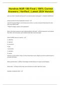 Hondros NUR 150 Final | 100% Correct Answers | Verified | Latest 2024 Version