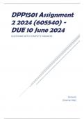 DPP1501 Assignment 2 2024 (605540) - DUE 10 June 2024