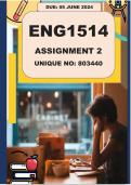 ENG1514 ASSIGNMENT 02 YEAR MODULE 2024 (803440) DUE 3-5  JUNE 2024