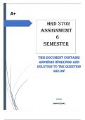 HRD3702 Assignment 6 (COMPLETE ANSWERS) Semester 1 2024 - DUE 17 May 2024 100% TRUSTED workings, explanations and solutions. for assistance 