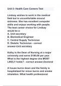 Unit 5- Health Care Careers Test 