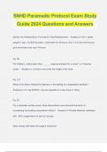 SNHD Paramedic Protocol Exam Study Guide 2024 Questions and Answers