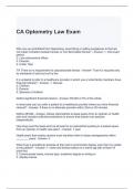 CA Optometry Law Exam 2024 with complete solutions