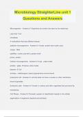 Microbiology StraighterLine unit 1 Questions and Answers