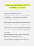 final exam straighterline microbiology Questions and Answers