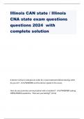 Illinois CAN state / Illinois CNA state exam questions questions 2024 with complete solution