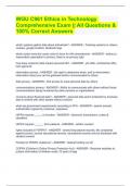 WGU C961 Ethics in Technology Comprehensive Exam || All Questions & 100% Correct Answers 