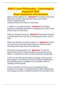 AQA A Level Philosophy - Cosmological Argument 2024  Exam Questions and Answers