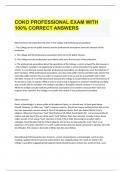 COKO PROFESSIONAL EXAM WITH 100% CORRECT ANSWERS