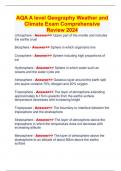 AQA A level Geography Weather and Climate Exam Comprehensive Review 2024