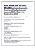 QDM ADMN 580 RUSSEL MILES Final Exam Chapter 11 Questions With Professional Answers 100% | Approved Explications 2024