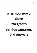 NUR 265 Exam TestBank 2024/2025 Gallen College of Nursing