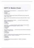 CETP 1.0 Module 2 Exam with complete solutions