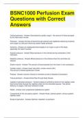 Bundle For BSNC1000 Perfusion Exam Questions with Correct Answers