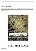 Test Bank for Cognition: Exploring the Science of the Mind 7th Edition by Daniel Reisberg