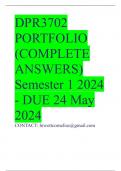 DPR3702 PORTFOLIO (COMPLETE ANSWERS) Semester 1 2024 - DUE 24 May 2024