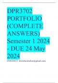 DPR3702 PORTFOLIO (COMPLETE ANSWERS) Semester 1 2024 - DUE 24 May 2024