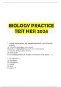 Biology Practice test with excellent answers 