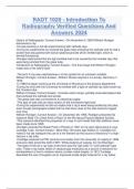 RADT 1020 - Introduction To Radiography Verified Questions And Answers 2024