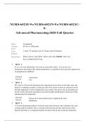 NURS-6521F-9 or NURS-6521N-9 or NURS-6521C-9- Advanced Pharmacology2020 Fall Quarter    Status	Completed   Attempt Score Time Elapsed   90 out of 100 points