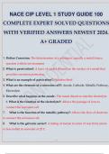 NACE CIP LEVEL 1 STUDY GUIDE 100 COMPLETE EXPERT SOLVED QUESTIONS WITH VERIFIED ANSWERS NEWEST 2024. A+ GRADED