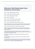 Wisconsin Real Estate Sales Exam Questions and Answers