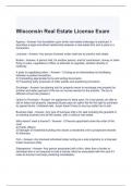 Wisconsin Real Estate License Exam with correct Answers
