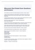 Wisconsin Real Estate Exam Questions and Answers