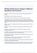 WI Real Estate Exam Chapter 6 Material Questions and Answers