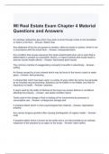 WI Real Estate Exam Chapter 4 Material Questions and Answers