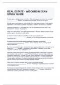 REAL ESTATE - WISCONSIN EXAM STUDY GUIDE LATEST UPDATED