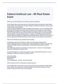 Federal Antitrust Law - WI Real Estate Exam with correct Answers