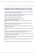 Chapter exam- Alabama laws and rules Questions with correct Answers