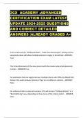 3CX ACADEMY ;ADVANCED CERTIFICATION EXAM LATEST UPDATE 2024-2025 QUESTIONS AND CORRECT DETAILED ANSWERS |ALREADY GRADED A+