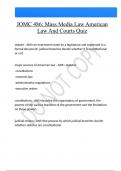 JOMC 486 Mass Media Law American Law And Courts Quiz Questions And Answers Latest |Update| Verified Answers 