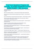 Final Exam Questions Property and Casualty - NJ STATE EXAM WITH STUDY GUIDE EXAMFX   With Solutions