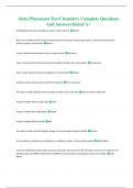 Aleks Placement Test: Chemistry Complete Questions And Answers Rated A+