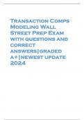 Transaction Comps Modeling Wall Street Prep Exam with questions and correct answers|graded a+|newest update 2024