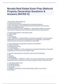 Nevada Real Estate Exam Prep (National Property Ownership) Questions & Answers (RATED A)