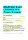 MSLC Staff Exam Questions with Correct Answers
