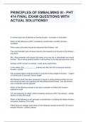 PRINCIPLES OF EMBALMING III - PHT 414 FINAL EXAM QUESTIONS WITH ACTUAL SOLUTIONS!!