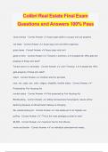 Colibri Real Estate Final Exam Questions and Answers 100% Pass