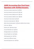 AAMI Accounting One Final Exam Questions with Verified Answers |Latest 2024/2025