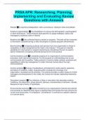 PRSA APR: Researching, Planning, Implementing and Evaluating Review Questions with Answers