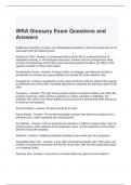 WRA Glossary Exam Questions and Answers