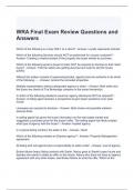 WRA Final Exam Review Questions and Answers (Graded A)