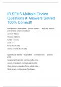 IB SEHS Exam Prep Solved Correctly To Score A+